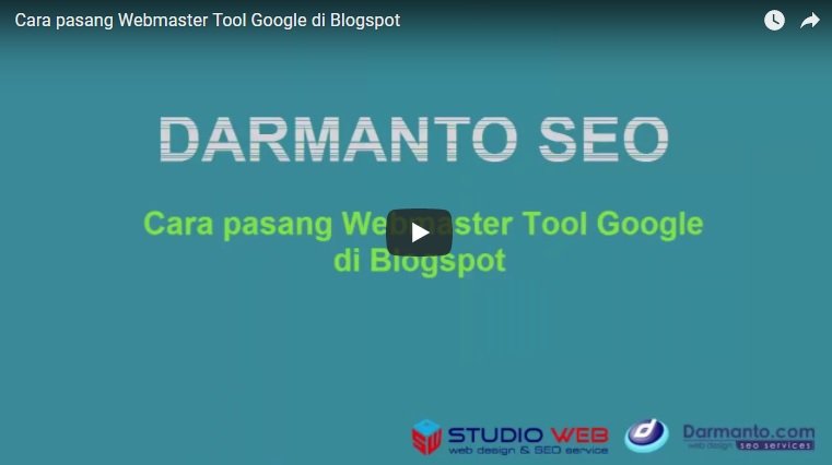Cara Verifikasi Google Webmaster Tools Di Blogspot