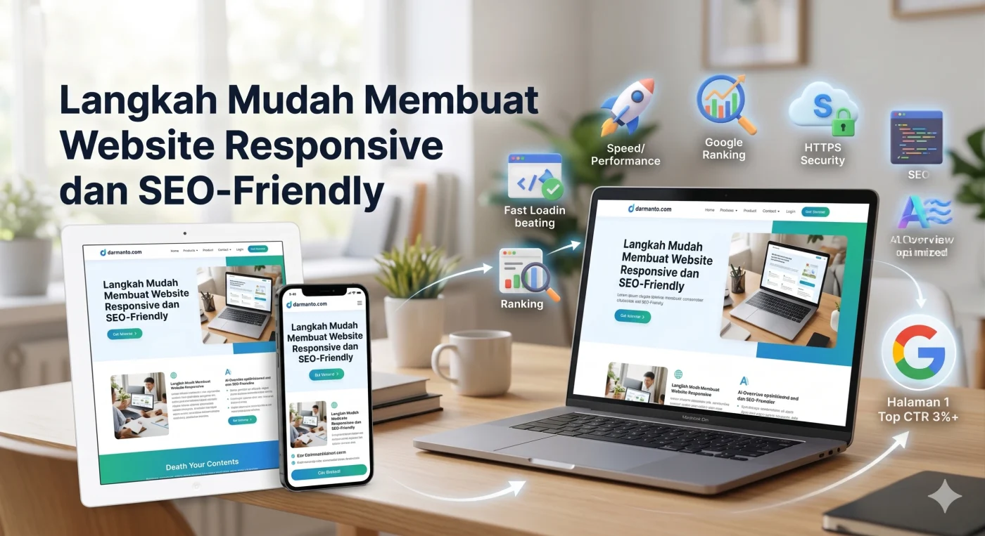 langkah mudah membuat website responsive dan seo frienly